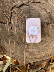 Sundries - 3 x Hand Made Copper Hearts - Card holders