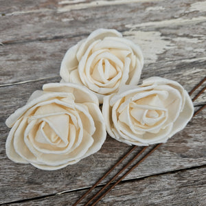 Handmade Flowers - Sola Flower White Rose C - 7cm