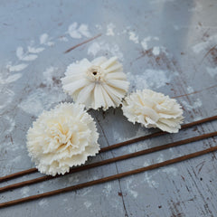 Handmade Flowers - Sola Flower Small White Carnation - 4cm