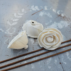 Handmade Flowers - Sola Flower White Rose E - 4-5cm