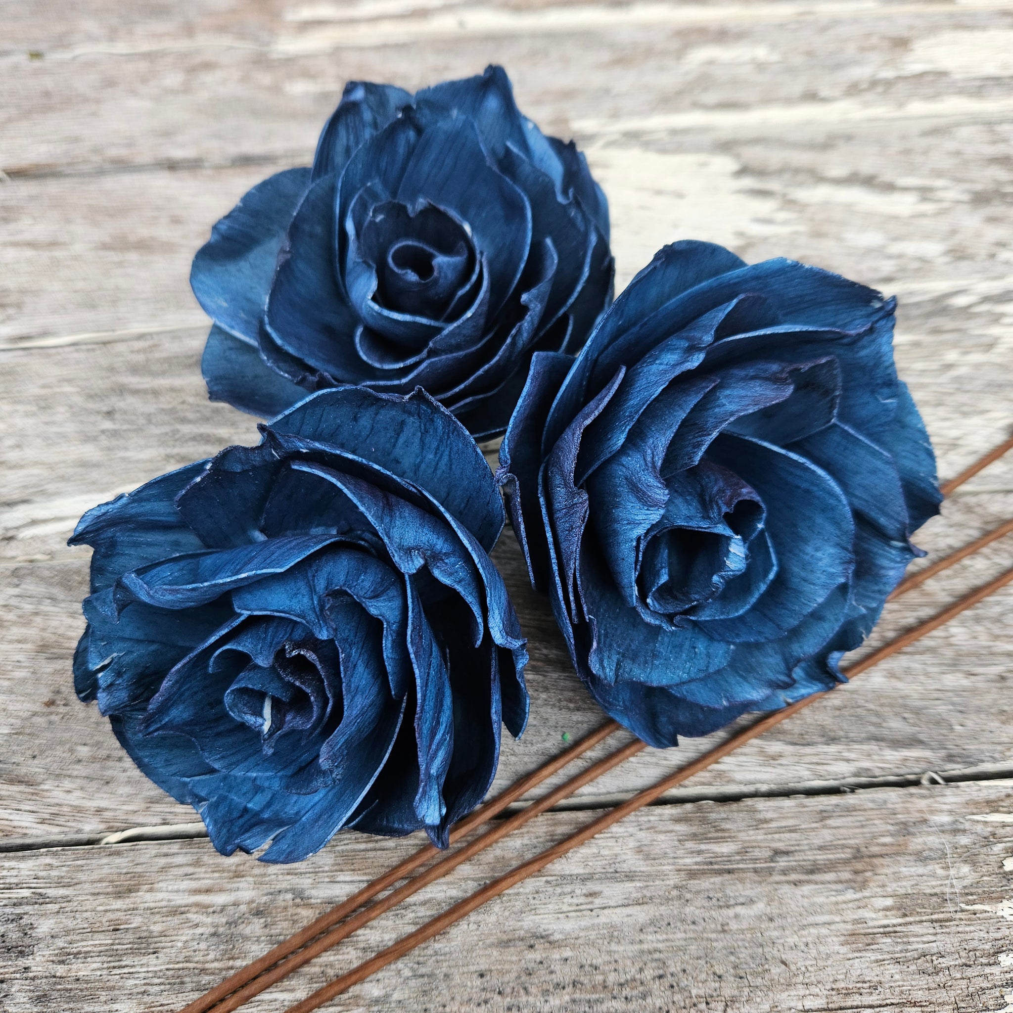 Handmade Flowers - Sola Flower Navy Blue Rose - 9cm