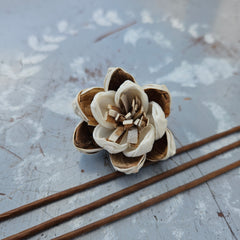 Handmade Flowers - Sola Flower Brown/White - 4cm