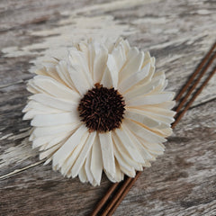 Handmade Flowers - Sola Flower White Gerbera Dark Centre - 8cm