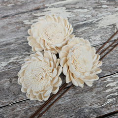 Handmade Flowers - Sola Flower White Sprial Flower - 8cm