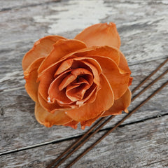 Handmade Flowers - Sola Flower Soft Burnt Orange Rose - 10cm