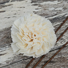 Handmade Flowers - Sola Flower Large White Carnation - 7cm