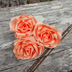 Handmade Flowers - Sola Flower Pastel Orange - Rose - 9cm