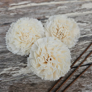 Handmade Flowers - Sola Flower Large White Carnation - 7cm