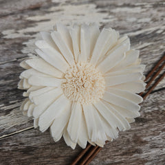 Handmade Flowers - Sola Flower White Gerbera - 8-9cm