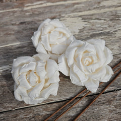 Handmade Flowers - Sola Flower White Rose B - 8cm