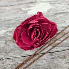 Handmade Flowers - Sola Flower Burgundy Pink Rose - 9cm